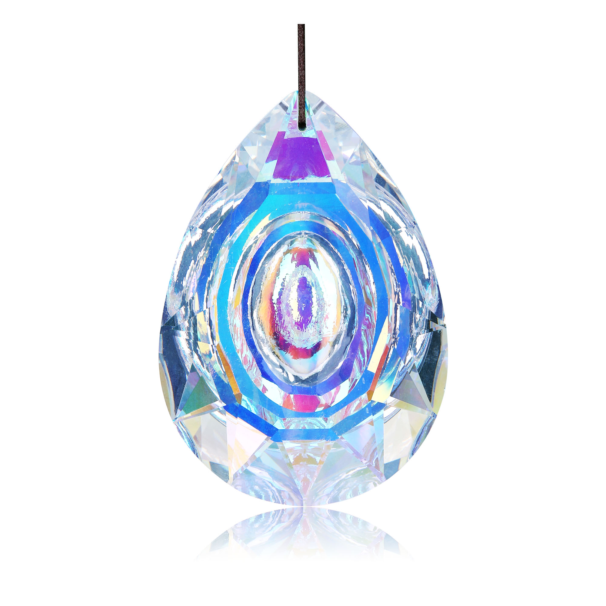 Top Plaza K9 Crystals Clear Glass Prisms Waterdrop Suncatcher for Chandelier Garden Window Hanging Decorations Rainbow Maker Ornament Indoor Outdoor Housewarming Gifts